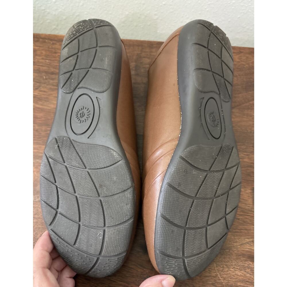 Earth Spirit Comfort Shoes 7.5 Brown Faux Leather Slip-On Ballet Flats Gelron - Picture 9 of 9